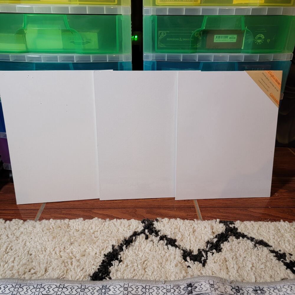 Set of 3 Canvas Boards: Crafter's Square, Unbranded & Artist's Canvas-11inx14in